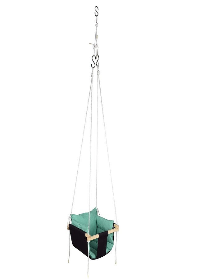 DARKZONE Swing for Kids | Jhula for Kids/Baby | Baby Swing Hanging Indoor Outdoor | Baby Garden Swing with 2 Pillows - (6 Months to 4 Years, Up to 20 Kg, B Green) - Image 3